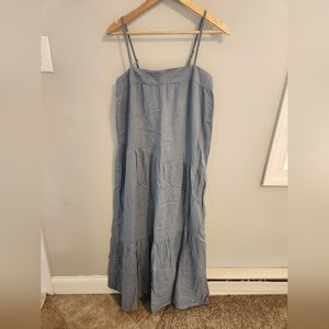 Women's Sim + Sam Linen Blend Dusty Blue SunDress Size Medium New With Tags